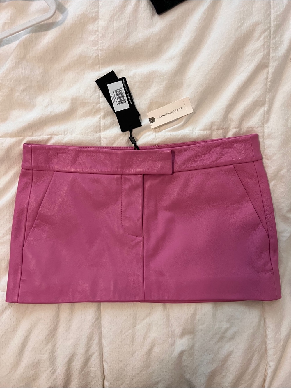 NWT LAMARQUE Inaya Pink Leather Mini Skirt Size S
